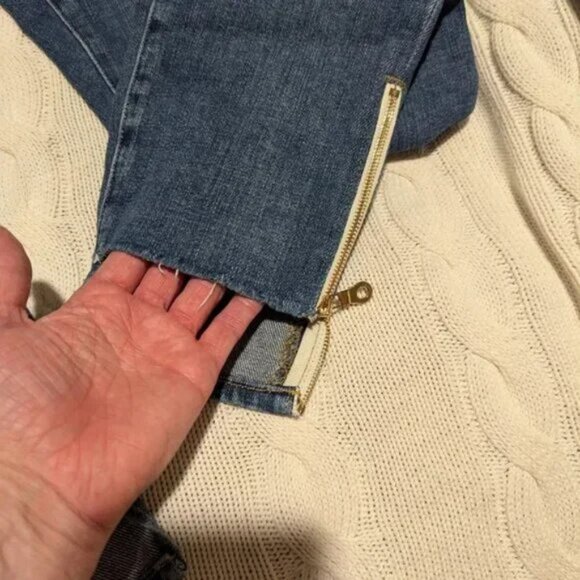 Frame Women's Denim Jeans Le Garcon Zippered High Low Leg Size 25 - Picture 2 of 5